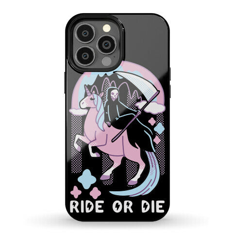 Ride or Die - Grim Reaper and Unicorn Phone Case